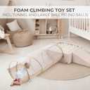 Fun Climbing Toy Set for Toddlers Aged 1-3 - Incl. Crawl Through Tunnel, Large Ball Pit & Climbing Blocks for Unlimited Indoor Fun - Perfect Foam Play Gym for Baby/Kids to Safely Learn New Skills (Beige)