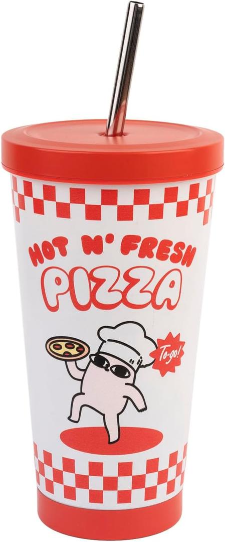 Grupo Erik Tumbler with Straw & Lid - Ketnipz - 550 ml | Stainless Steel Travel Mug, Travel Mug with Straw, Travel Cup with Straw | Ketnipz Gifts, Ketnipz Merchandise