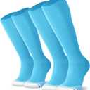 FITRELL 2/3 Pack Baseball Soccer Softball Socks for Kids Youth Men & Women Over-the-Calf Knee High Socks (Multiple Colors)