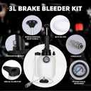 3L Brake Bleeder Kit,Brake Bleeder Vacuum Pump Kit,Brake Fluid Bleeder Kit with 1L Brake Bleeder Bottle and 4 Master Cylinder Adapters,Brake Bleeding Kit Suitable for Most Vehicles (White)