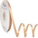 Ribbli Tan Satin Ribbon,Double Faced Satin 1/4 inch x Continuous 50 Yards,Champagne Ribbon Use for Bows Bouquet,Gift Wrapping,Wedding Decoration,Floral Arrangement