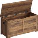 VASAGLE Storage Chest, Storage Bench with 2 Safety Hinges, Farmhouse Style, 15.7 x 39.4 x 18.3 Inches, for Entryway, Bedroom, Living Room, Honey Brown ULSB061K01