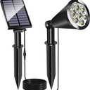 Solar Spot Light Outdoor, Waterproof Solar LED Landscape Lights Dusk to Dawn, 2-in-1 Solar Spotlight Solar Powered Accent Lights for Garden Porch Walkway Patio (1 Pack)