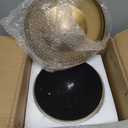 Metal Martini Table,22" H Antique Gold Side Table with Sculptural Bow Base, Metal Gold End Table for Small Spaces Bedroom Entryway