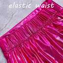 Girls Metallic Skirts Sparkle Shiny Toddler Baby Mini Ruched Skirts PU Faux Leather Short Skirt with Cute Headbands (Blue)