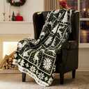 Super Soft Christmas Throw Blanket for Couch Bed, Fuzzy Fluffy Fleece Cozy Like Chenille, Cute Tree Deer Snow Pattern, Thick and Warm for Winter, Green and White, 
Twin 60x80 inch