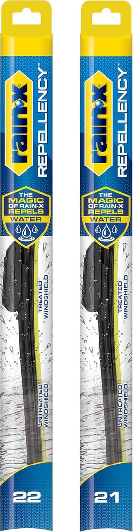 Rain-X 810355 Repellency Water Repellent Wiper Blades, 22" & 21" Windshield Wipers, All Weather Streak-Free for Enhanced Visibility w/Water Repellency Formula