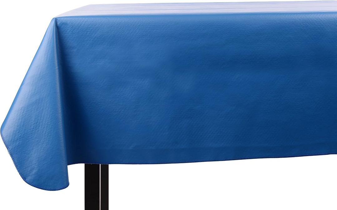 Heavy Duty Vinyl Rectangle or Square Tablecloth – 6 Gauge Heavy Duty Tablecloth – Flannel Backed – Wipeable Tablecloth with Vivid Colors & Many Sizes 52 x 70 Royal Blue