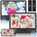 Portable Car DVD Player with Dual Screens - 12 Inch Full HD Headrest Monitors for Long Road Trips, Keep Kids Entertained with Separate Movie Playback