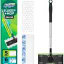 Swiffer Sweep & Mop Deluxe 2-in-1 Floor Mopping and Sweeping Kit, Multi-Surface Kit for Floor Cleaning, Kit Includes 1 Sweeper Device, 5 Heavy Duty Dry Sweeping Cloths, 6 Heavy Duty Wet Mopping Cloths