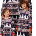 VNVNE Matching Christmas Onesie Pajamas for Women/Men/Couples/Family, Xmas Holiday Long Sleeve One-Piece Adults Pjs Sleepwear (M)