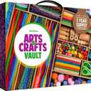 Dan&Darci Arts and Crafts Vault - Craft Supplies Kit in a Box for Kids Ages 4 5 6 7 8 9 10 11 & 12 Year Old Girls & Boys - Crafting Set Kits - Easter Gift Ideas for Kids Art Activity Gifts