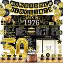 Trgowaul 50th Birthday Decorations for Men Women, 32PCS Back in 1976 Birthday Party Supplies, Vintage Black Gold Birthday Banner, 50th Birthday Alternative Signature Guest Book, Cheers to 50 Years Old