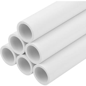 6Pcs 1 Inch PVC Pipe 17" Long White Sch40 Industrial PVC Pipes for Home DIY, Greenhouse, Garden, Farm, Workshop, Furniture Grade(1" x 17"L)