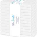 Blue Needles Solid Cloth Napkins Set of 12 White 100% Cotton Dinner Napkins 18x18 inches - Soft, Reusable, Absorbent & Washable Linen, Ideal for Spring Summer Easter Events Parties & Everyday Use