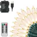 Tcamp 33ft 100LED Battery Operated Christmas Lights Outdoor Indoor, Battery Christmas Tree Lights with Remote Timer, 8 Modes Battery String Lights for Xmas Tree Wreath Bedroom Decor (Warm White)