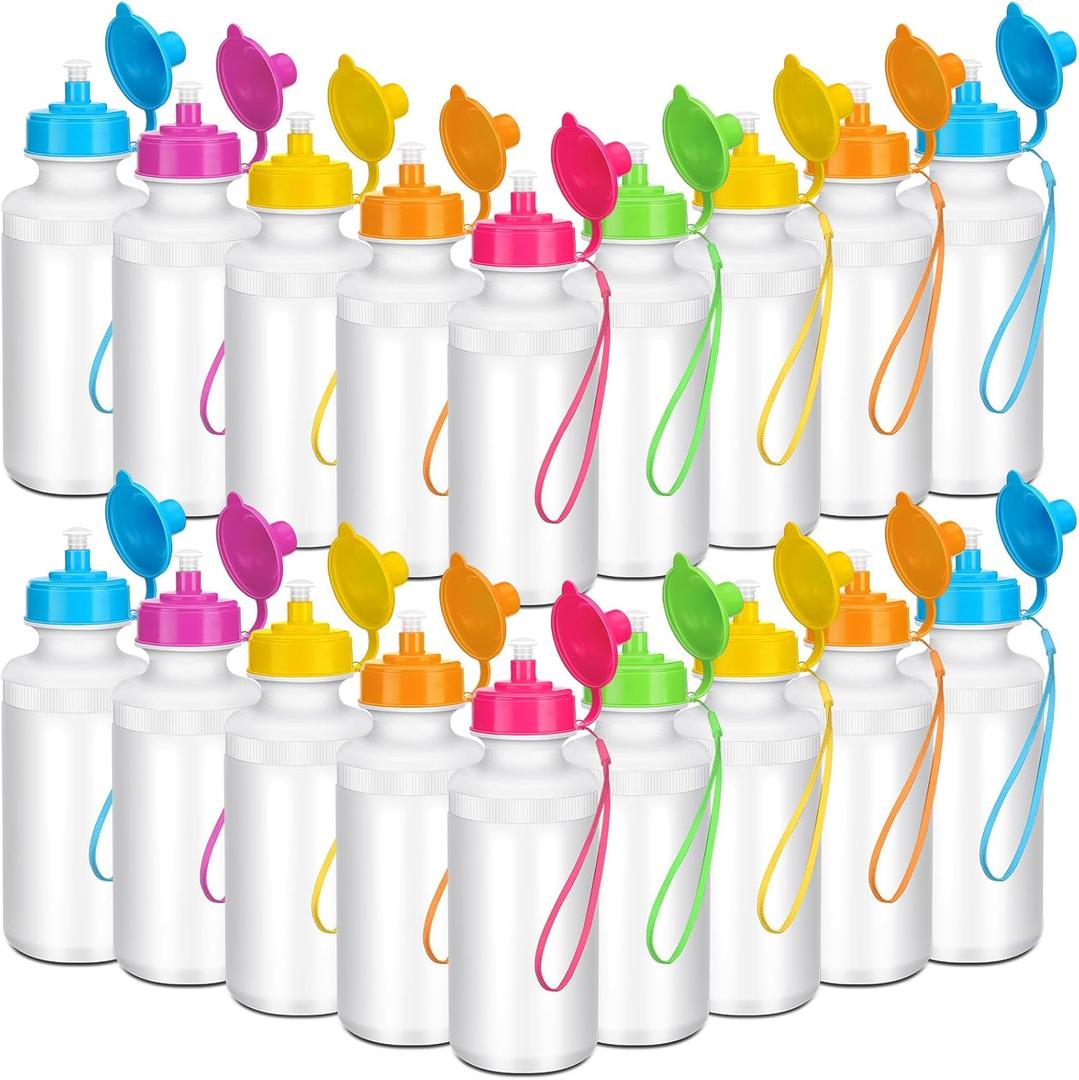 Zubebe 36 Pcs Sports Water Bottles Bulk Squeeze Reusable Bpa-free Plastic Water Bottles End of the Year Gifts Summer Gifts for Students School Travel Hiking Cycling Event Team Gift