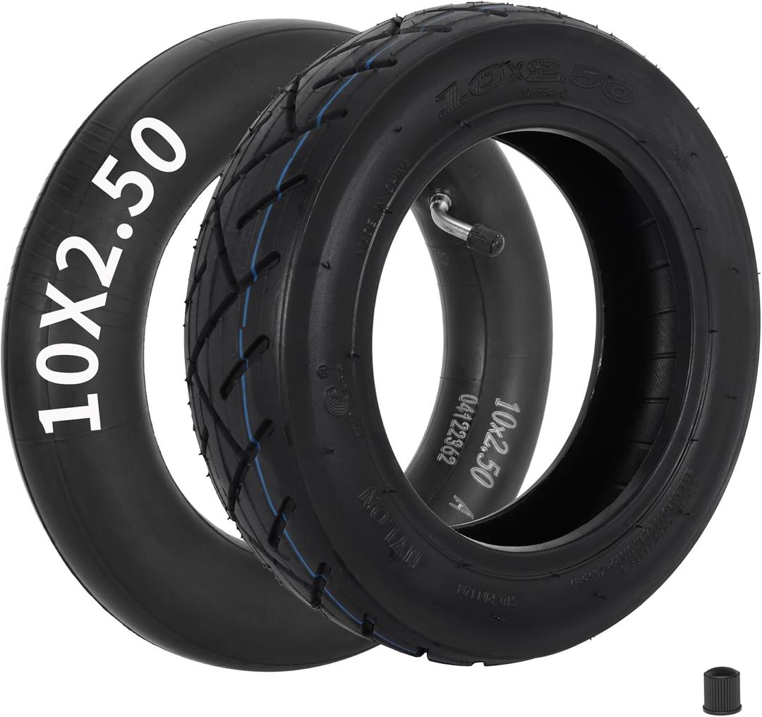 RUTU 10 x 2.50 Tire and Inner Tube Set Replacement for Self Balancing Electric Scooter, 10 Inch Inner Tube Fits 36v 48v 400w 500w 800w Hub Motor Mijia M365