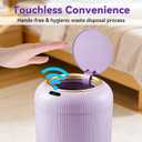Procade Automatic Trash Can Bathroom,Auto Small Purple Garbage Can with Lid