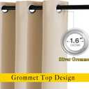 NICETOWN Bedroom Blackout Curtains and Drapes - Window Treatment Thermal Insulated Solid Grommet Blackout Draperies for Bedroom/Living Room (Biscotti Beige, Set of 2, 80 by 84 Inch)