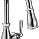 Moen Brantford Chrome Traditional One-Handle Kitchen Faucet with Pulldown Sprayer Featuring Power Boost and Reflex Docking System, 7185C