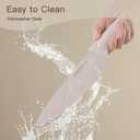 Astercook Knife Set, 13 Pieces Kitchen Knives Set with Healthy Anti-Rust Coating, Dishwasher Safe, Stainless Steel Chef Knife Sets with 6 Blade Guards, Perfect Holiday Gifts for Kitchen (Large, Cream)