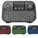 Mini Keyboard with Bluetooth & 2.4G for Android TV Box/PC/FireStick/Laptop with Touchpad, Backlit, USB Dongle-（i-10Black）