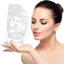 Face Ice Pack/Ice Mask for Face & TMJ Relief, Reusable Hot Cold Gel Pack for Post-Surgery Recovery, Puffy Eyes, and Swelling, Full Coverage Ice Mask (White)
