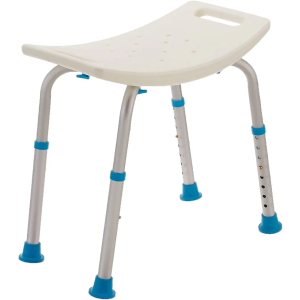 Adjustable Non-Slip Bath & Shower Stool for Inside Shower, 20.08 x 12.2 x 14.17 Inch, White, (770-500)