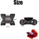 Aquarium Floating Betta Fish Log, Hide Tunnel and Hammock Toy, Small Fish Or Shrimp Hide Resting Cave, Floating Feeder, Feeding Ring, Tank Accessories Decoration (Black)