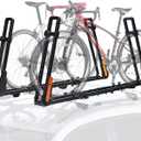 TOOENJOY Rooftop Bike Rack for Car SUV, Upright Roof Mount Bicycle Rack with 2 Arms for Movable Crossbar, 2 Bike Carrier