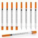 1ml/cc Syringe with Needle, 30 Gauge 5/16 inch(8mm) for Lab Tools Accessories, Pack of 25
