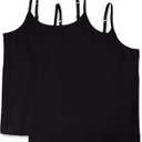 Amazon Essentials Women's Tank Top Camisole Pack, Plus Size, Pack of 2 (1X, Black)