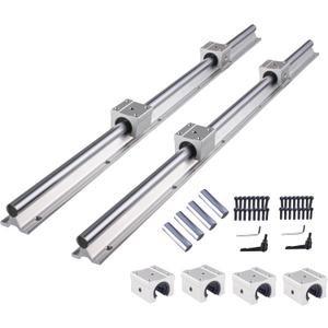 SBR20 Linear Rail Spliced Linear Guide Rail 3000mm 4PCS SBR20 1500mm Fully Supported Linear Rail Shaft Rod+8PCS SBR20UU Block Bearing+4PCS Dowels for CNC Machine and 3D Printer