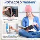 Migraine Relief Cap, Soothing Headache Ice Face Mask Products, Hot and Cold Therapy, Migraine Headache Relief Cap for Migraine, Sinus, Puffy Eyes, Tension, Stress and Hangover (Black+Pink)