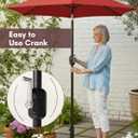 6 Ft Outdoor Patio Umbrella, Easy Open/Close Crank and Push Button Tilt Adjustment - Wine Red Burgundy Market Umbrellas