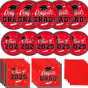 Gatherfun Graduation decorations 2025 Graduation Party Plates and Napkins Red Disposable Paper Plates Luncheon Napkins Cocktail Napkins for Congrats Grad Party Decorations, Serve 50