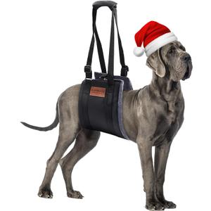 Dog Sling for Large Dogs Hind Leg Support, Magic Tape Dog Lift Harness, Soft Dog Support Harness for Back Legs, Hip Support Harness to Help Senior, Injured, Disabled and After ACL Surgery (Medium, Grey)
