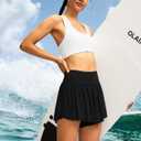 Soothfeel Women's High Waisted Swim Skirt Shorts 3" Flowy Swimsuit Bathing Suit Swim Bottoms for Women with Pockets UPF 50+ (Black, L)