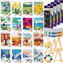 Zhanmai 88 Pcs 8 x 10 Inch Seasonal Pre Drawn Canvas for Painting Kit, Fall Pre Stretched Canvas for Sip and Paint Party Favor Coloring DIY Fall Party Birthday Gifts