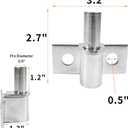 2 Pack Wall Mount Gate Hinge, Wood Fence Link Gate Hinges with 5/8 Hinge Pin Diameter Heavy Duty Outdoor Post Chain Hinge Galvanized Steel-Horizontal Mount (Medium, Silver)