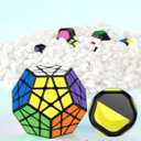 Speed Cube Set, Puzzle Cube Bundle with Axis, Fisher, Ivy, Windmill, Skew, Megaminx and Pyramid Cubes, Smooth Magic Cubes Collection for Kids Teens & Adults (7 Pack)