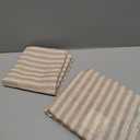 Striped Linen Pillow Cases Set of 2,20"x30" Standard/Queen Size,100% French Natural Flax Soft Linen Pillowcases, Natural Stripe