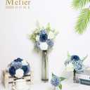 Artificial Flowers Combo Delicate Elegant Dusty Blue Mixed Flowers with Stem for DIY Wedding Bouquets Centerpieces Baby Shower Party Home Decorations
