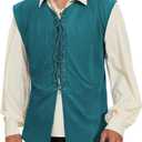 Century Star Pirate Vest Men - Renaissance Costume Men Medieval Viking Gothic Steampunk Sleeveless Halloween Costumes (Green, S)