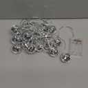 BBTO LED Disco Ball String Light Battery Powered Mirror Balls Ornaments for Outside Backyard Porch 70s 80s Disco Party Supplies(9.84 ft Long,Silver White)