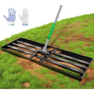 Lawn Leveling Rake 48X10 inch,Extra Wide Lawn Leveler,78" Levelawn Tool,Adjustable Steel Extended Handle Lawn Level Tool,Heavy Duty Yard Leveling Rake Suit for Garden,Golf Lawn and Farm