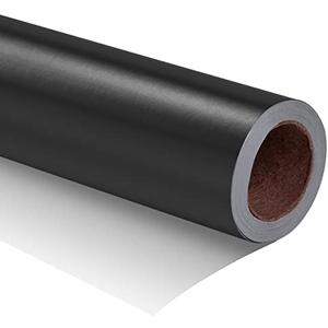 RUSPEPA Black Wrapping Paper - Solid Color Matte Gift Wrapping Paper Roll Perfect for Wedding, Birthday for Men, Christmas, Baby Shower, Graduation Gifts, Father's Day Gifts - 17 Inches X 32.8 Feet