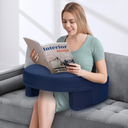 ITEFDTUTNE Reading Pillow for Gaming Extra Large, Adjustable Lap Desk Pillow with Pocket, Soft Memory Foam Arm Rest Pillow for Adult, Gaming Pillow for Lap, Sitting in Bed Floor Sofa, Blue