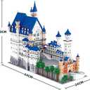 Huge Swan Stone Castle Micro Mini Blocks 10000pcs Challenging Building Set, High-Difficulty 3D Puzzle, Ultimate Achievement, Cool Decorative Piece, Perfect Time-Killer, 24 cm x 64 cm x 51 cm